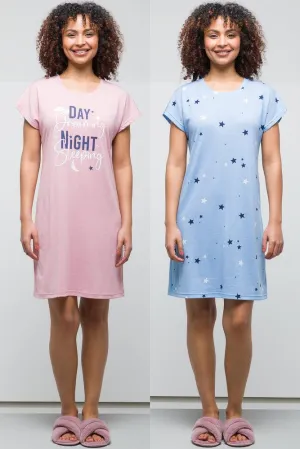 2Pk Sleepshirt Pink   Blue