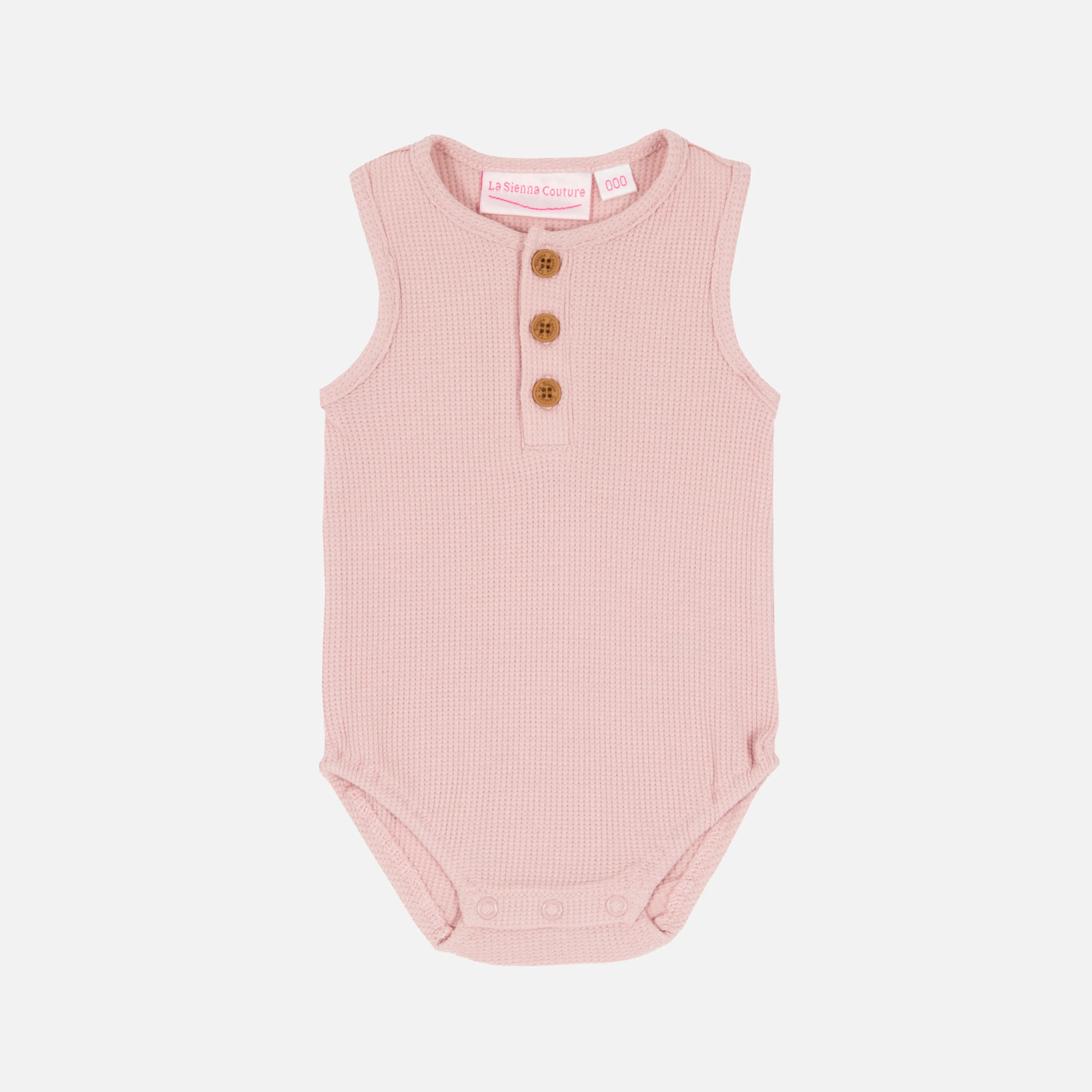 Alfie Waffle Romper - Antique Rose