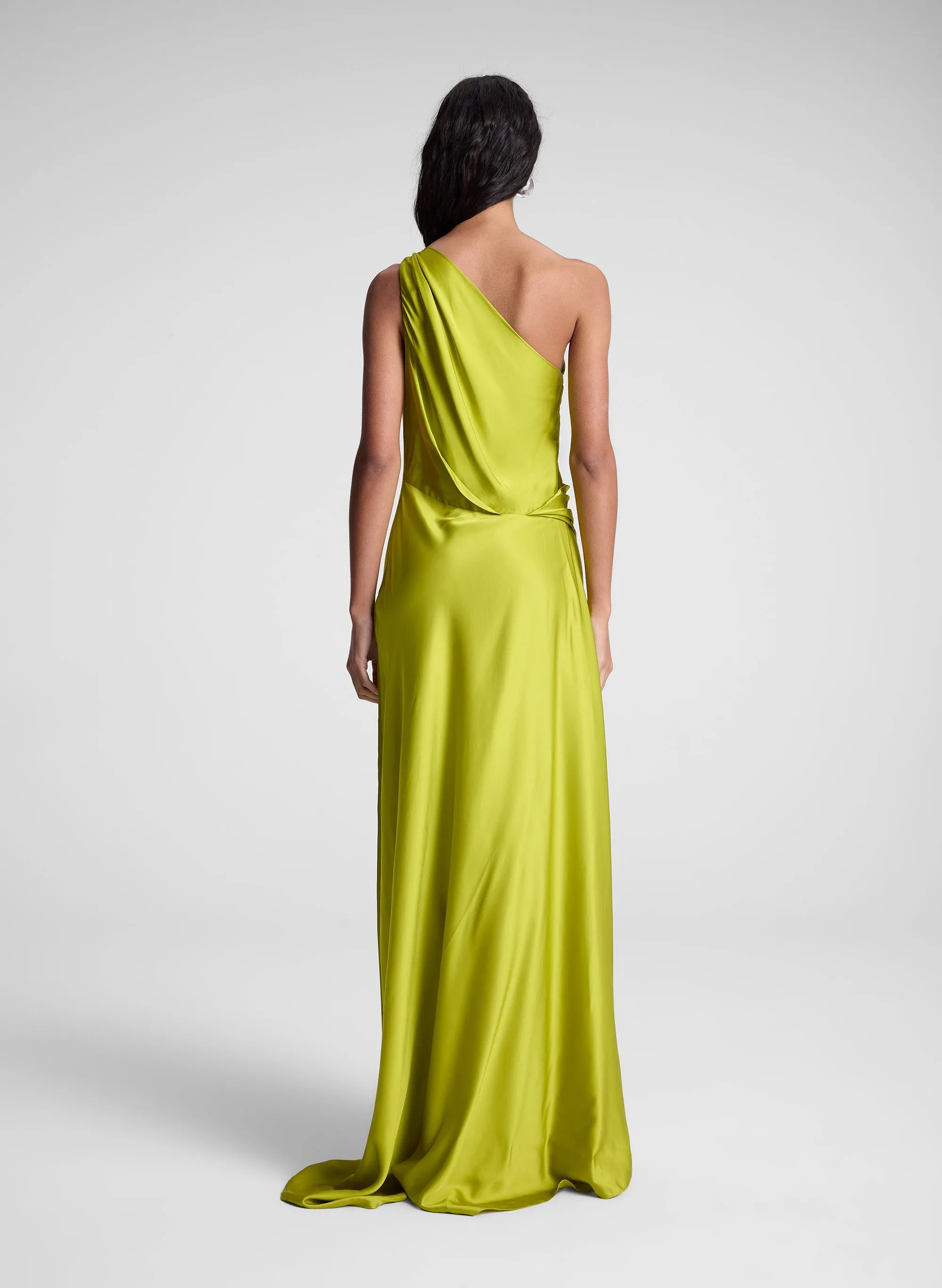 Aster Satin One Shoulder Gown