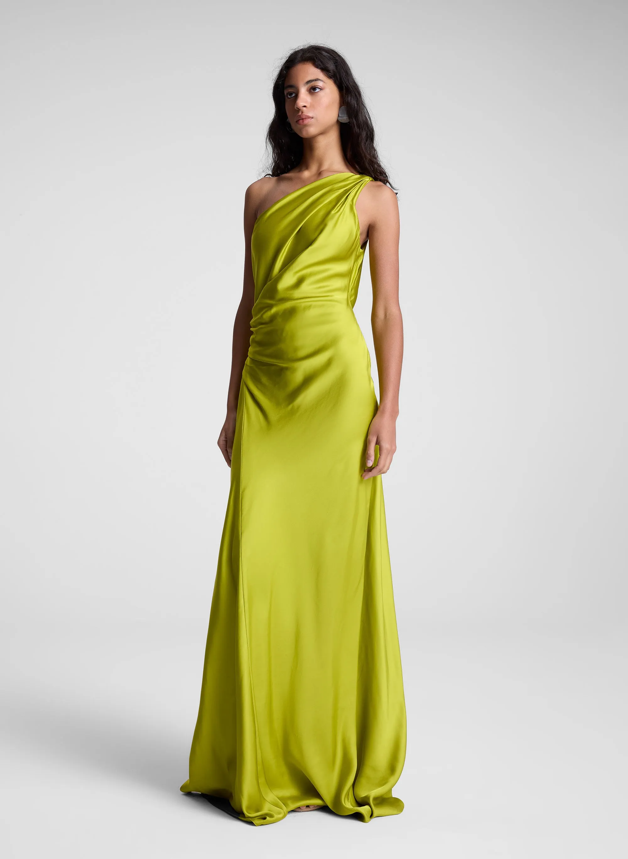 Aster Satin One Shoulder Gown