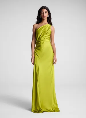 Aster Satin One Shoulder Gown