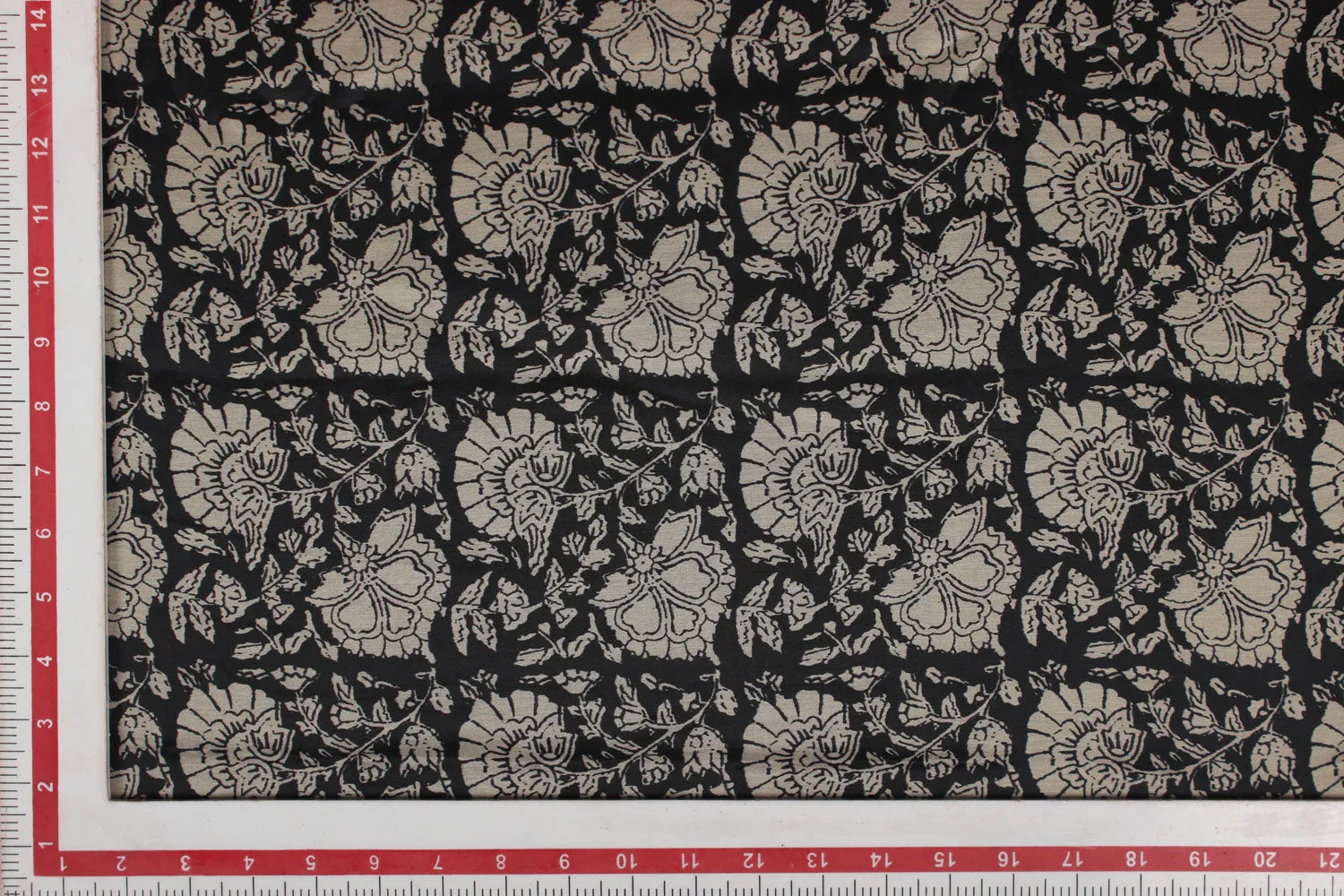 Black & White Tussar Impression Fabric