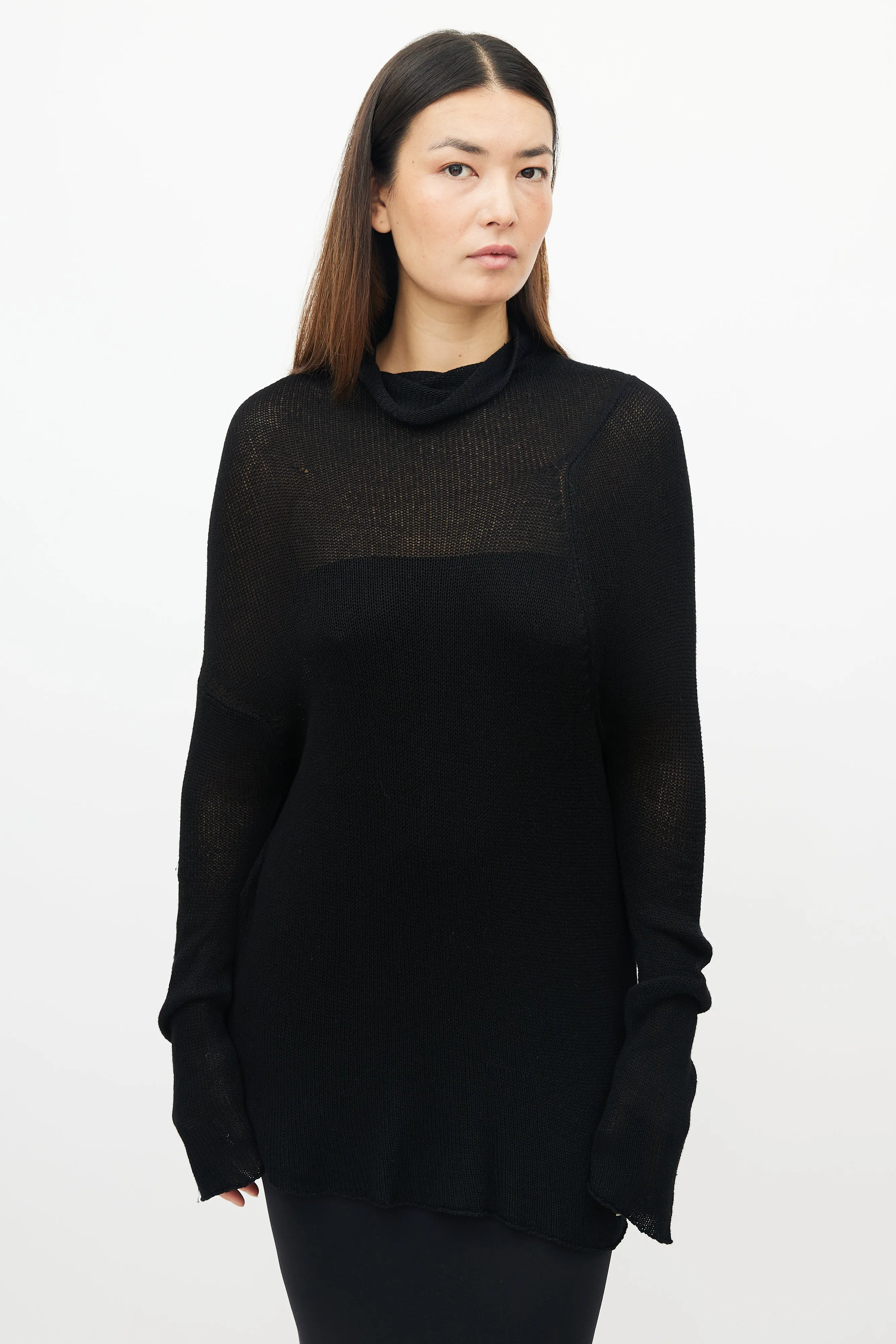 Black Bamboo Knit Turtleneck