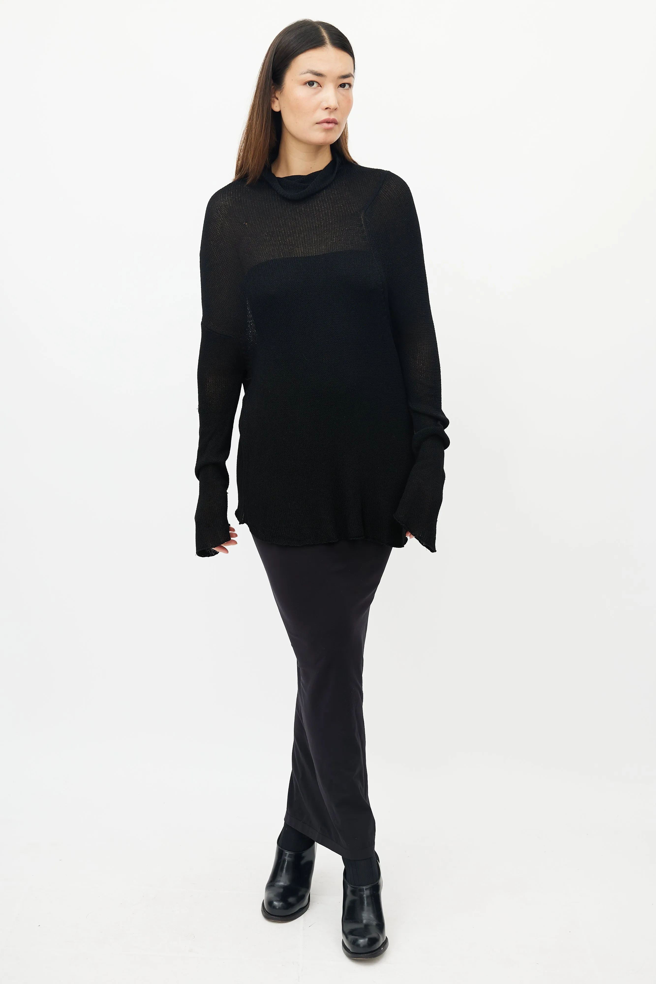 Black Bamboo Knit Turtleneck