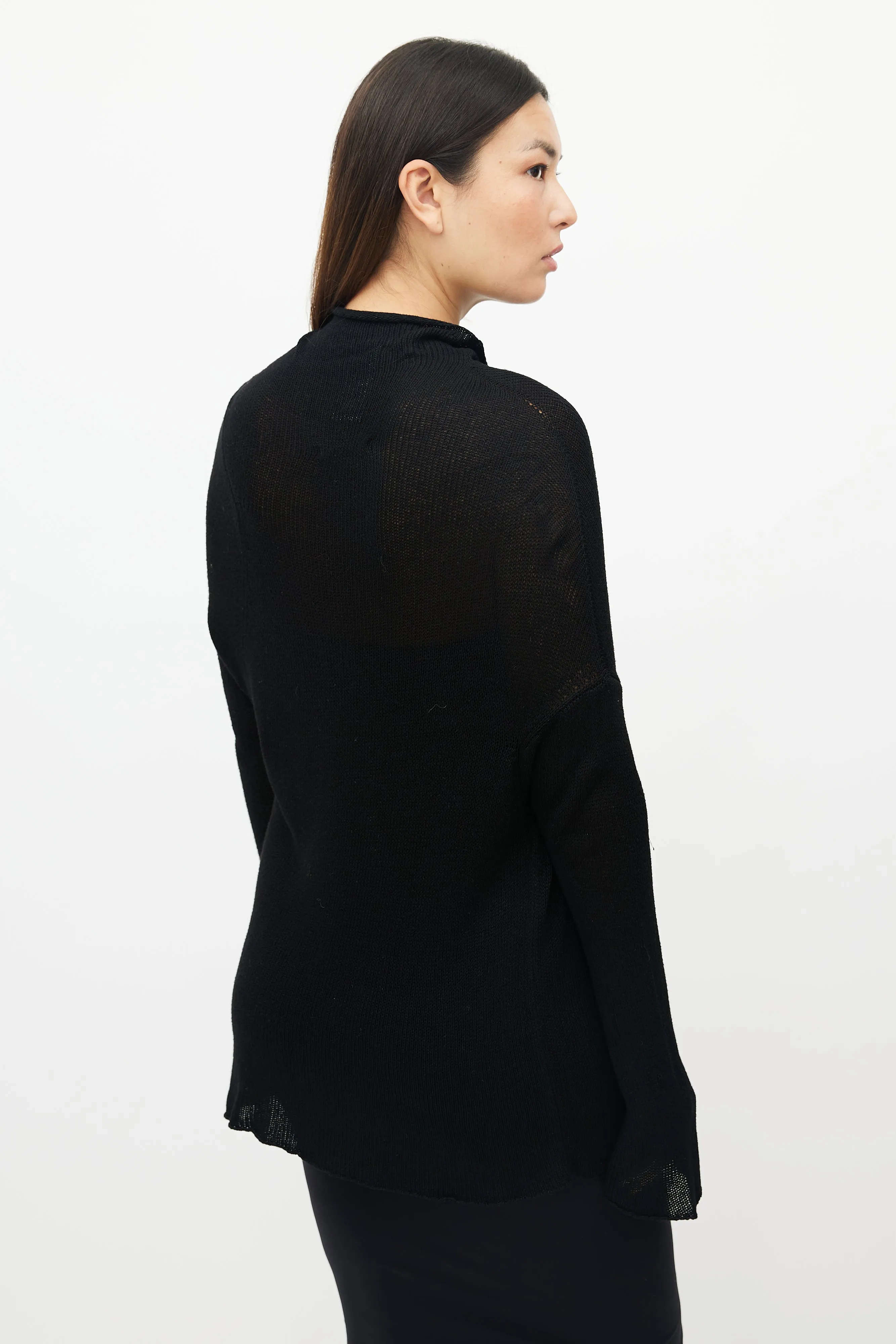 Black Bamboo Knit Turtleneck