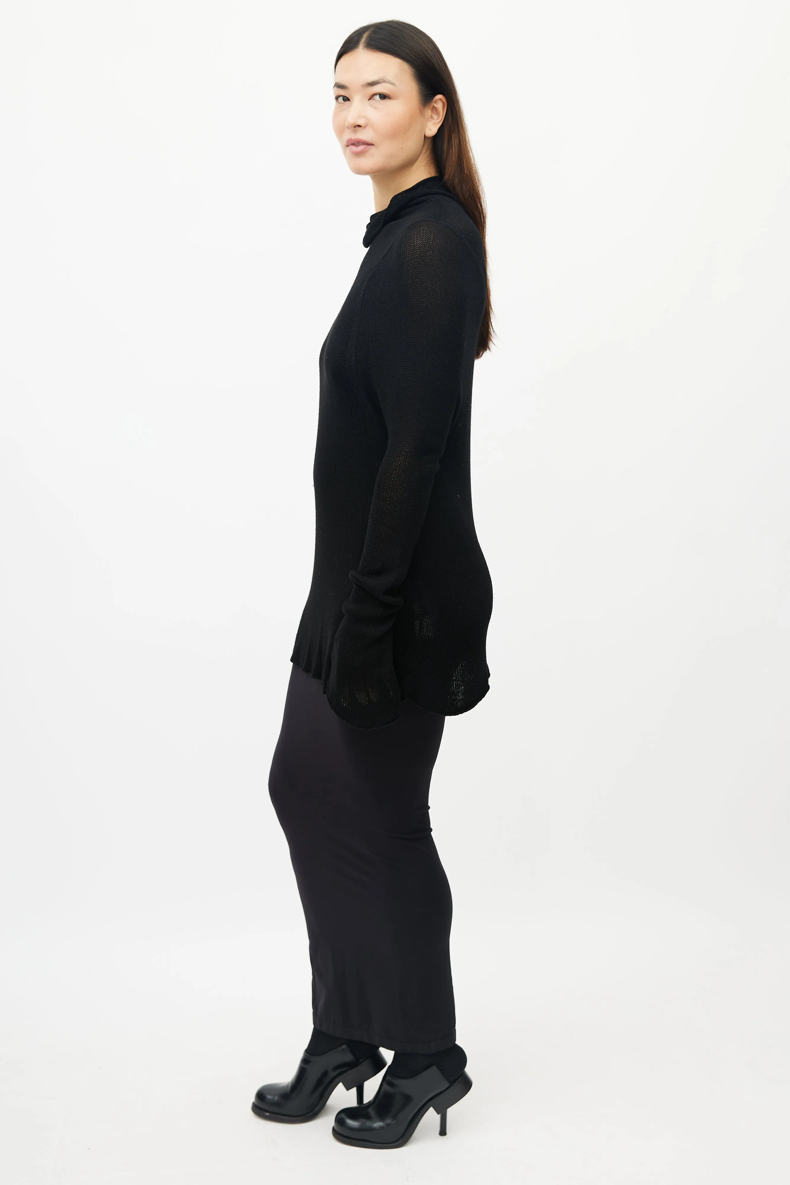 Black Bamboo Knit Turtleneck