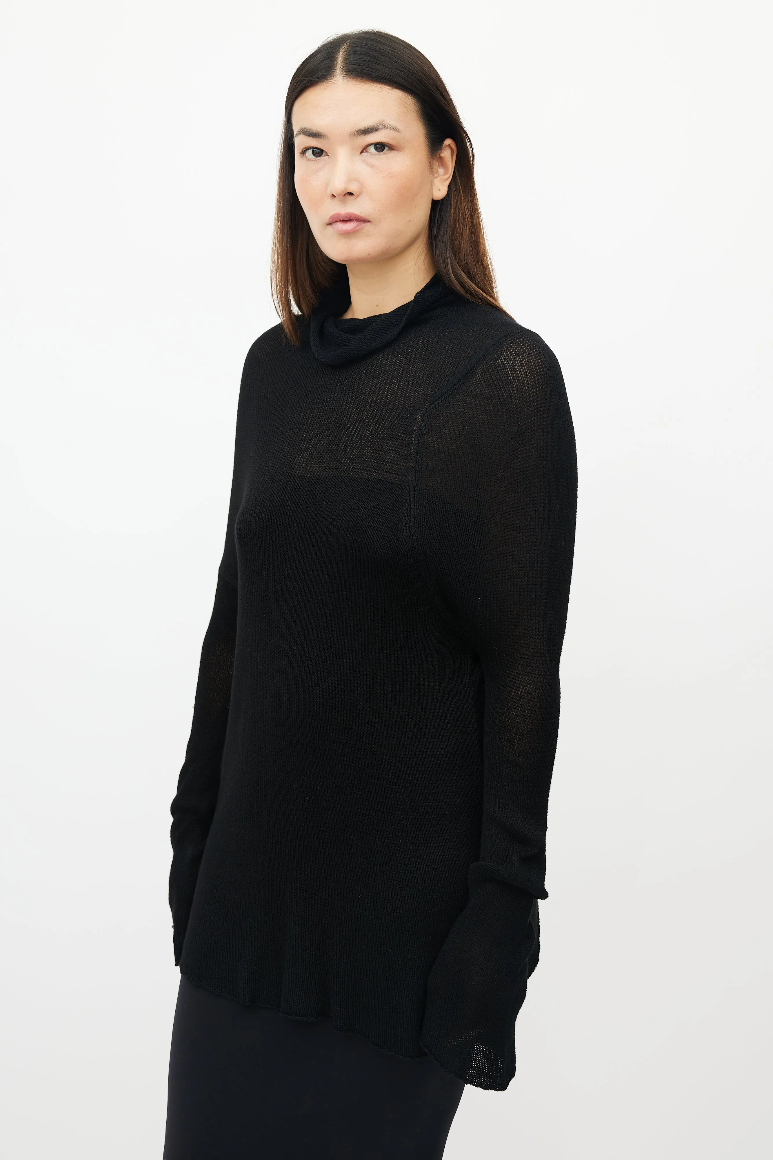 Black Bamboo Knit Turtleneck