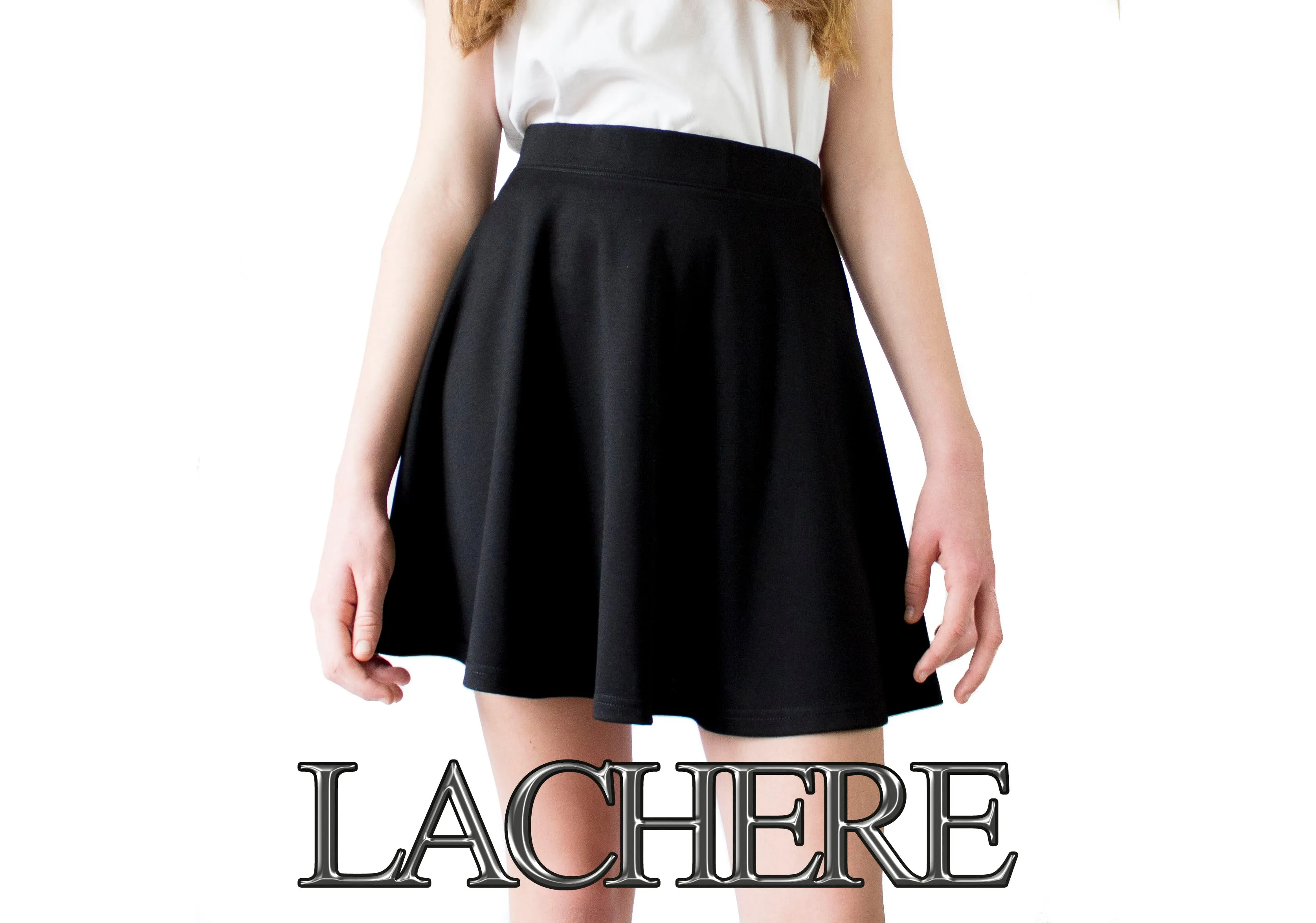 Black Skater Skirt - Mini - Premium Jersey