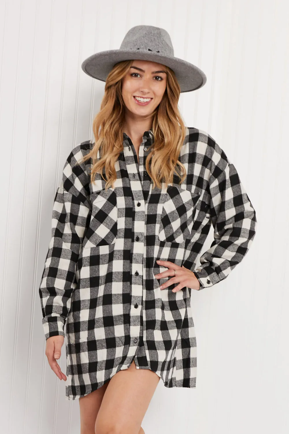 Boyfriend Material Oversized Flannel Shirt