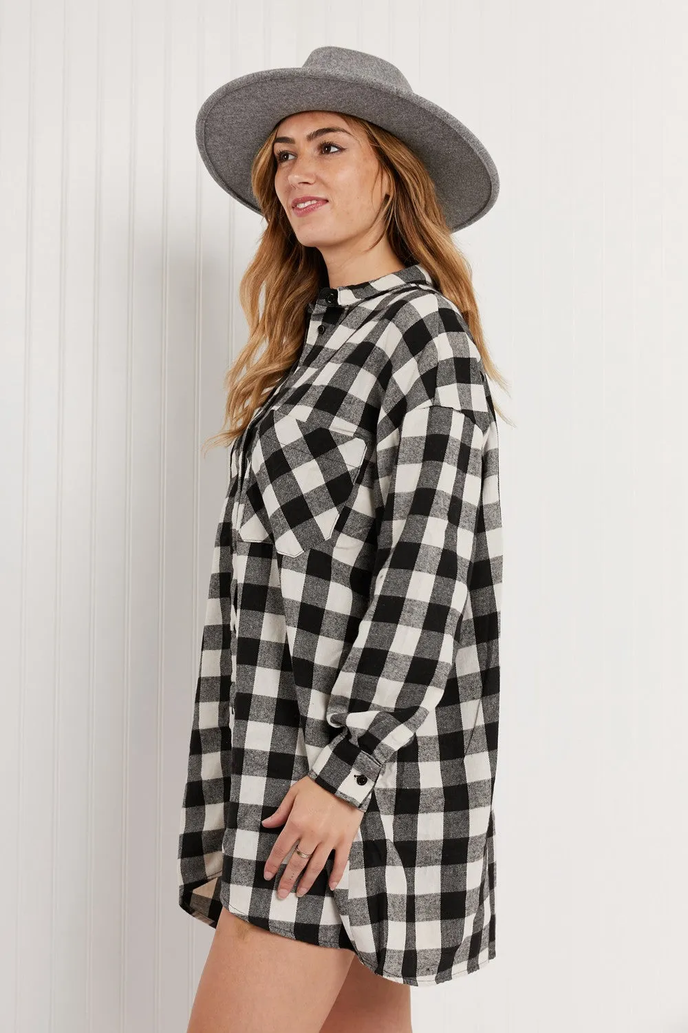 Boyfriend Material Oversized Flannel Shirt