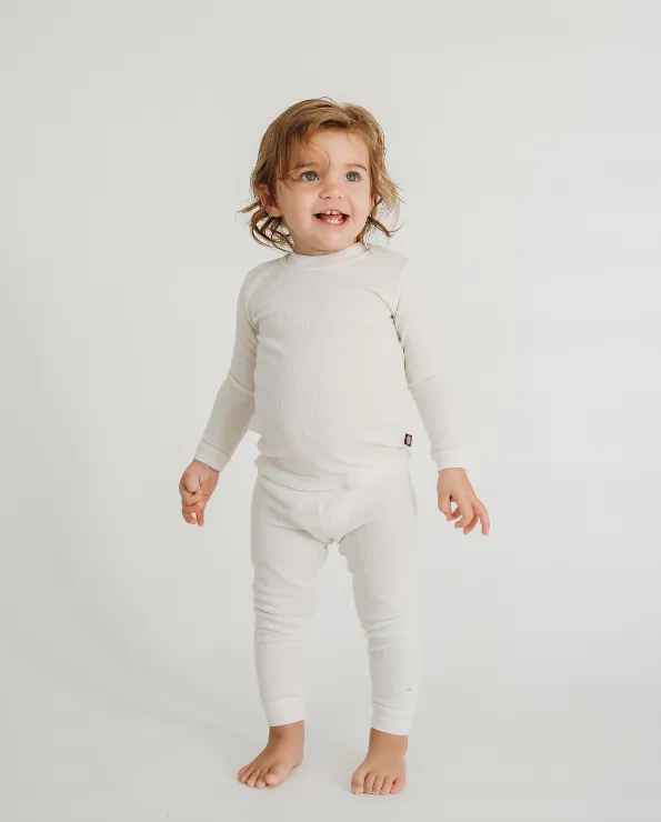 Boys Soft & Cozy Thermal 2-Piece Long Johns | Sea w- Baby Blue Stitch