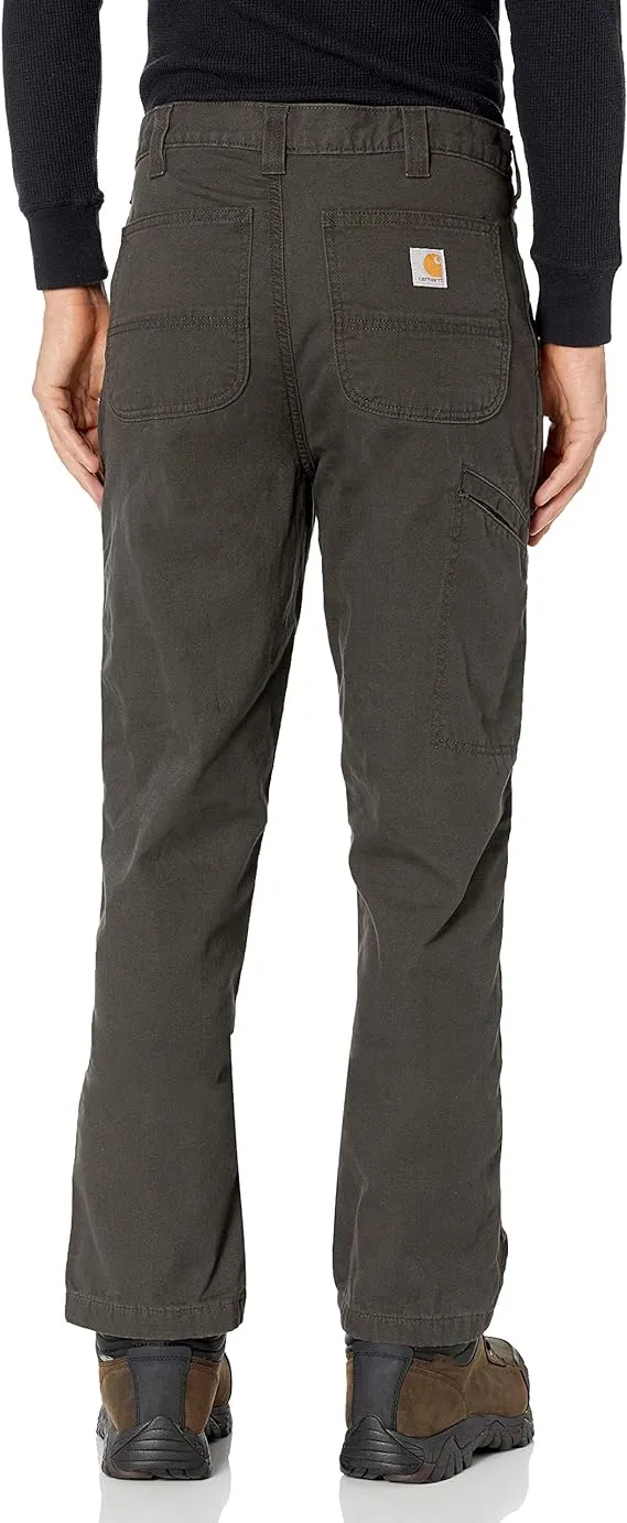 Carhartt Men's Rugged Flex Relaxed Fit Canvas Flannel Lined Utility Work Pant | Peat