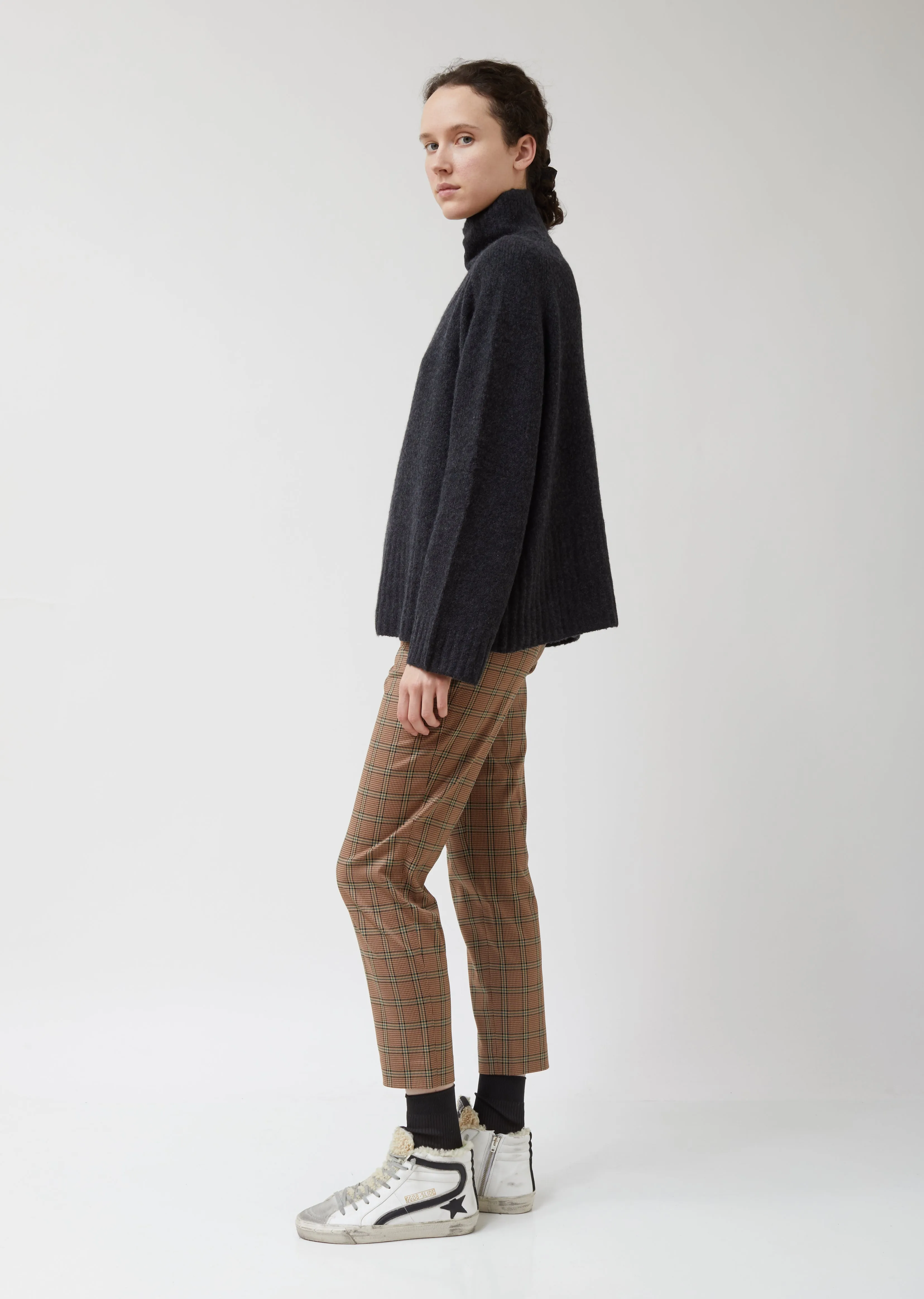 Cashmere Wool Wide Rib Turtleneck