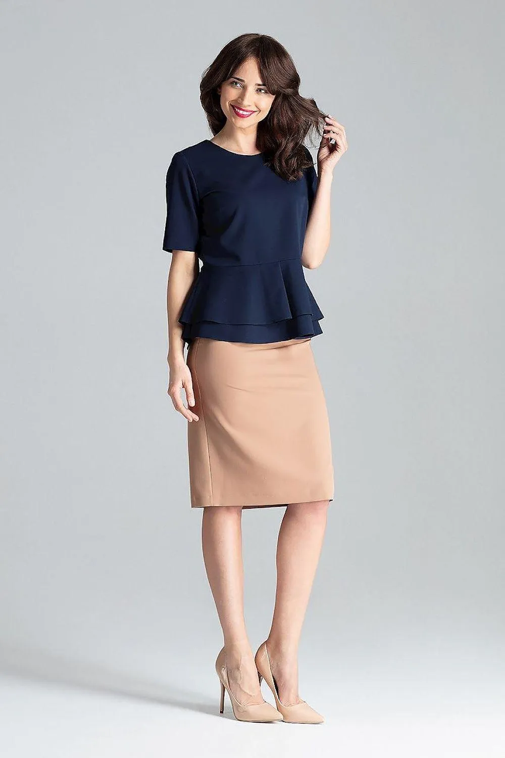 Chic Semi-Circular Neckline Blouse from Lenitif