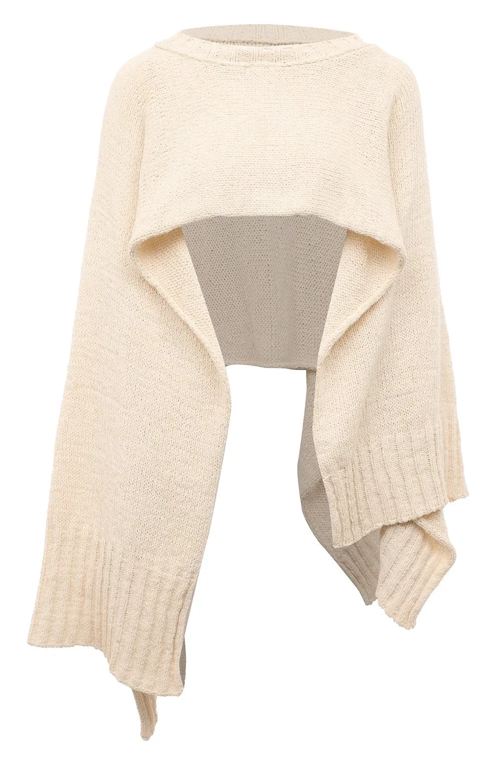 Cropped Cotton Soft Cape - Cream White