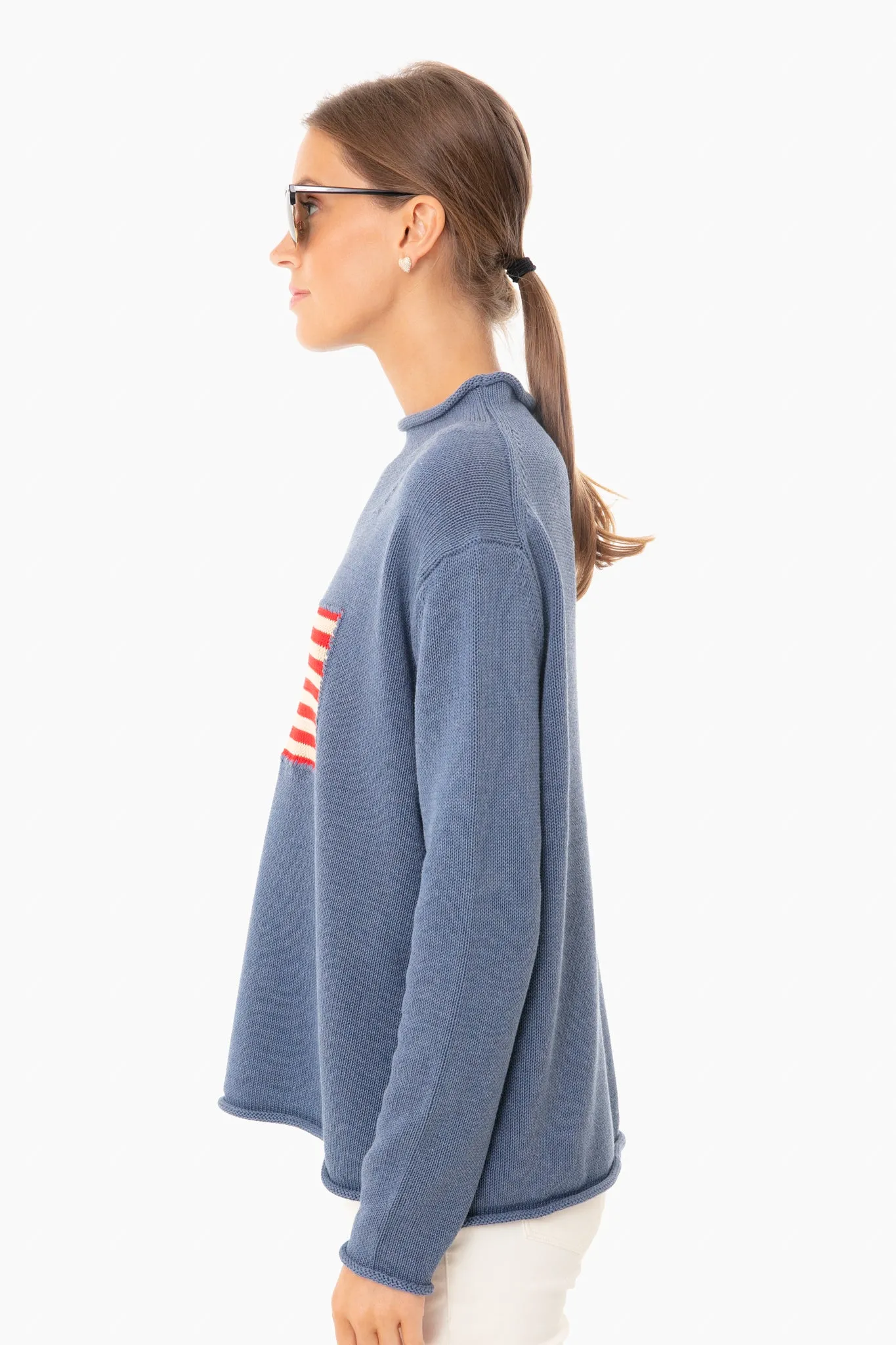 Denim Blue Americana Sweater