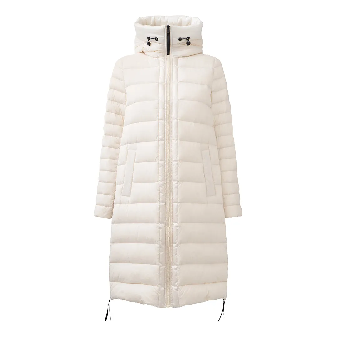 DOWN FILL HOODED ZIP FRONT QUILTED PUFFER