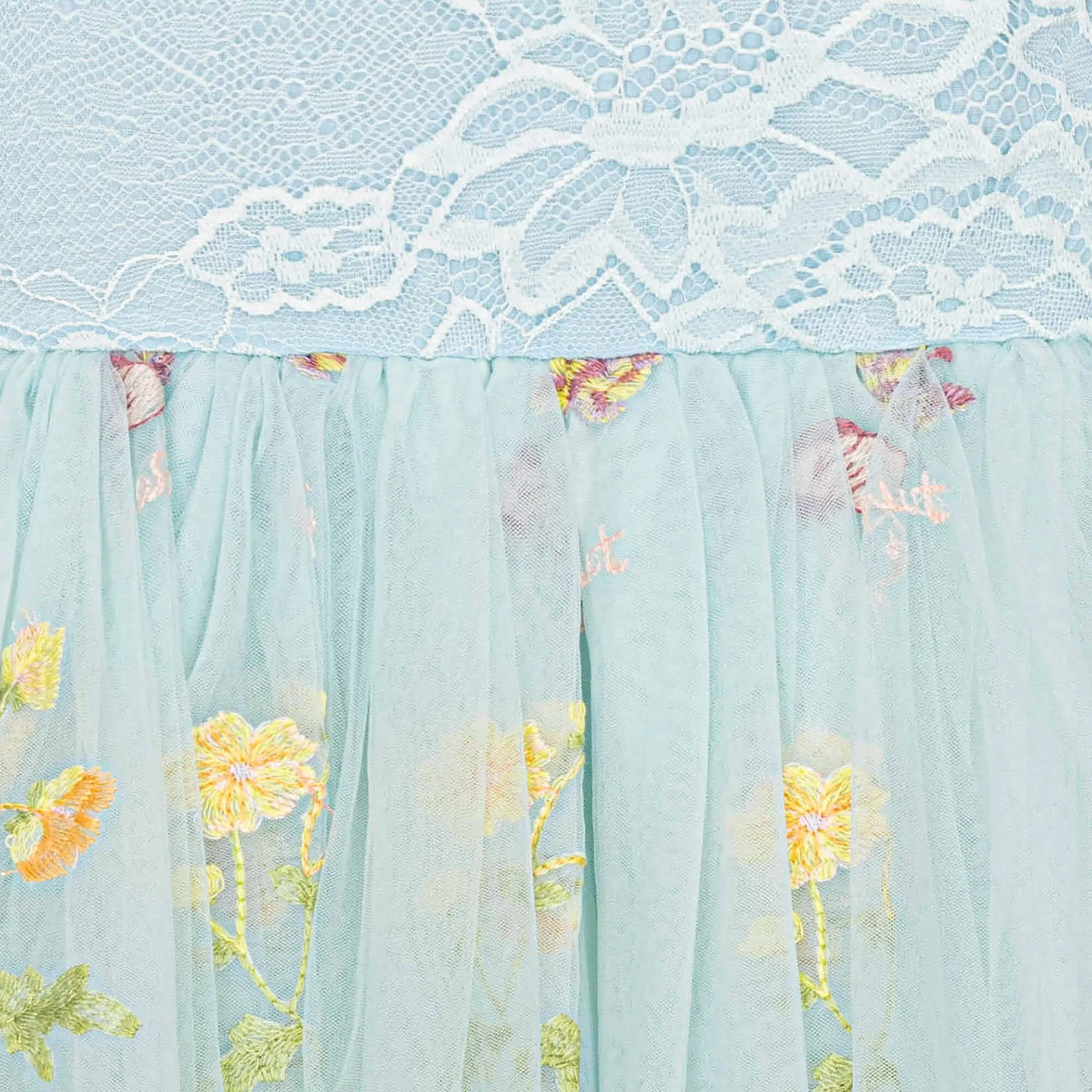 Enchanted Dress - Embroidered Powder Blue Lace