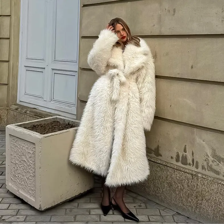 Faux Fur Coat - Elegant Thick Long loose