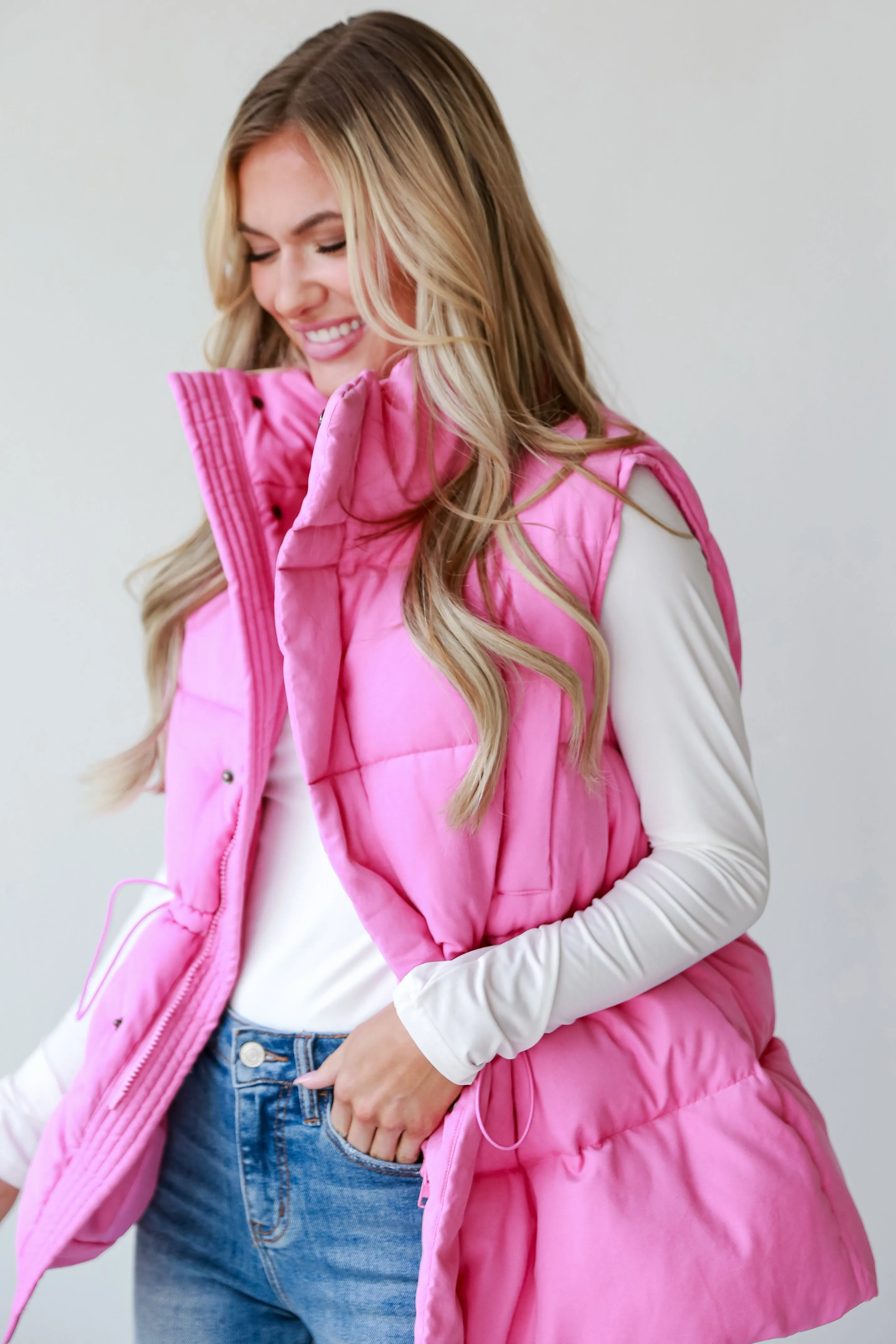 FINAL SALE - That's All You Pink Puffer Vest