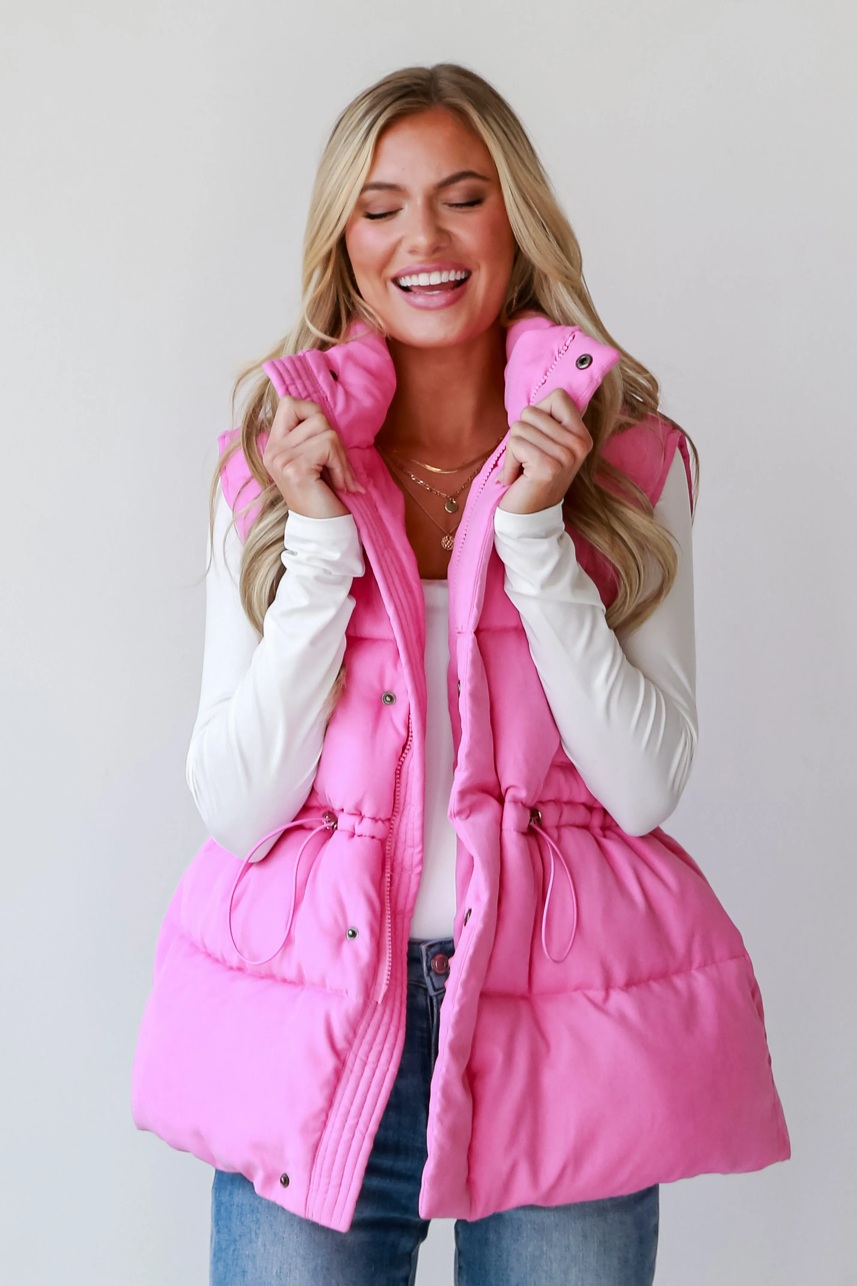 FINAL SALE - That's All You Pink Puffer Vest