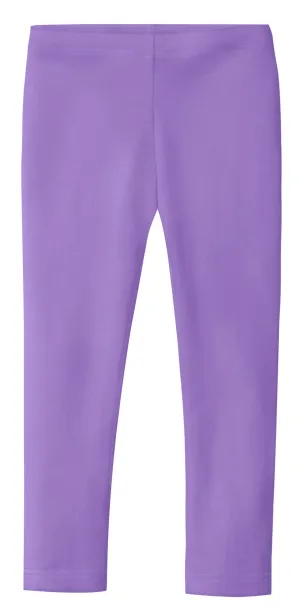 Girls Soft 100% Cotton Solid Colored Leggings | Deep Purple