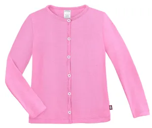 Girls Soft Cotton Button-Down Cardigan | Bubblegum