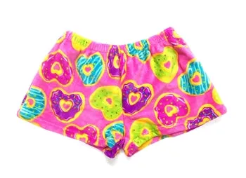 heart donut fuzzie shorts