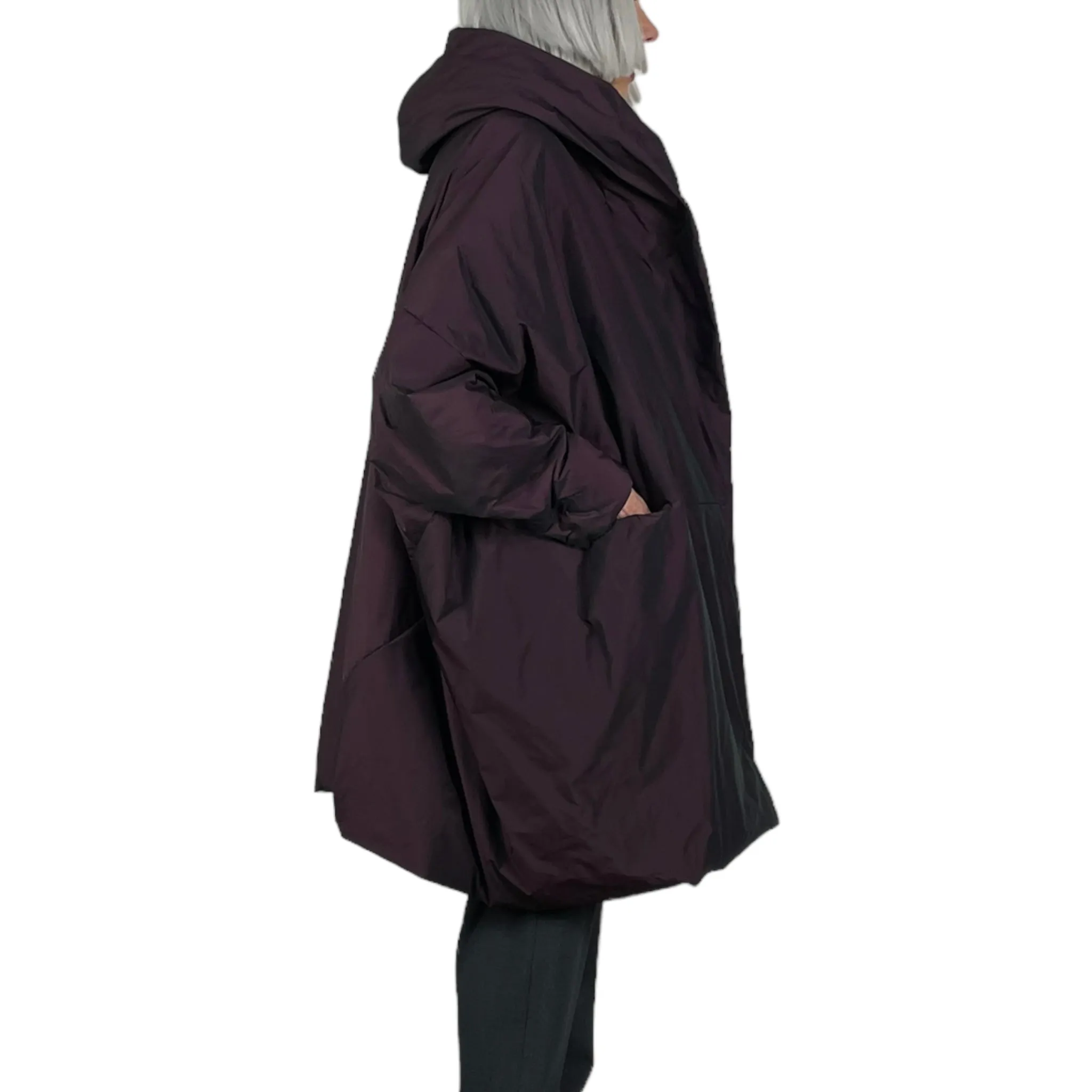 HOODED A-LINE PUFFER COAT