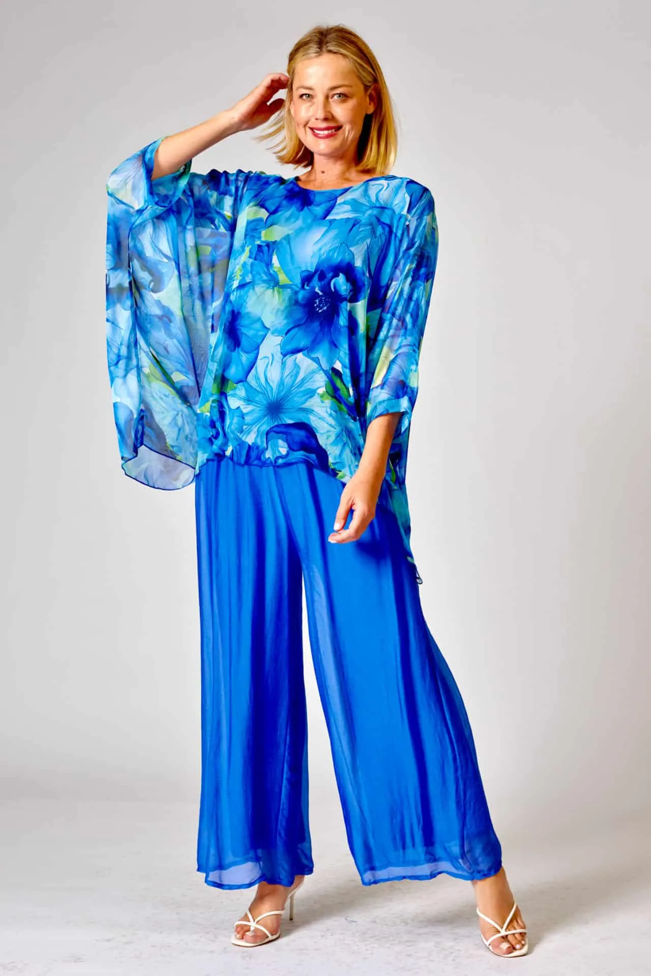 La Strada - Silky Lined Pants - Cobalt