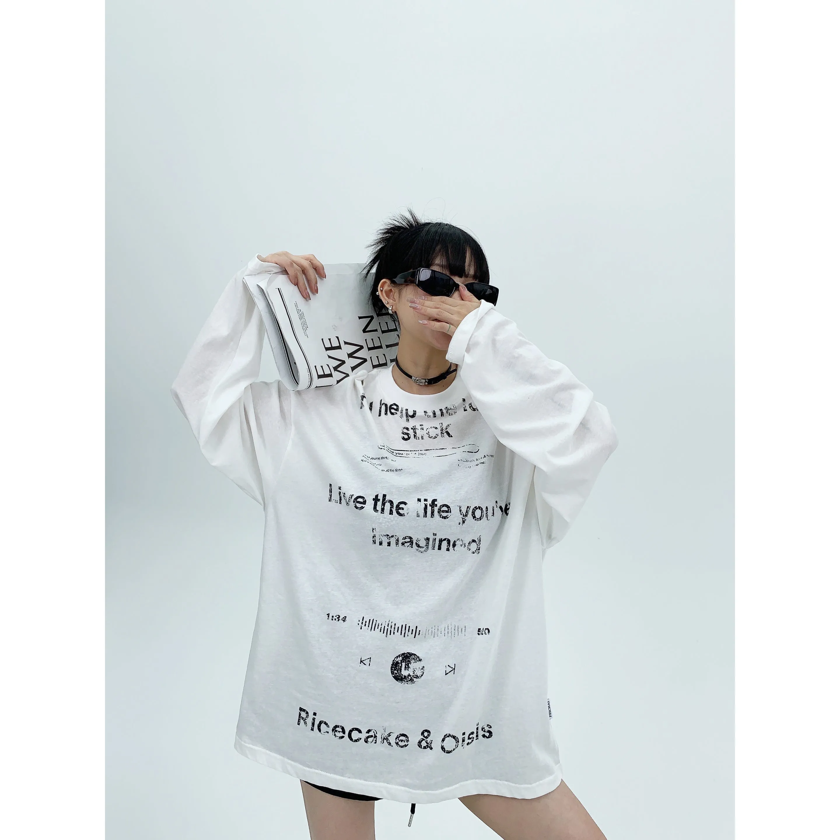 Long Sleeve Graphic Turtleneck Top