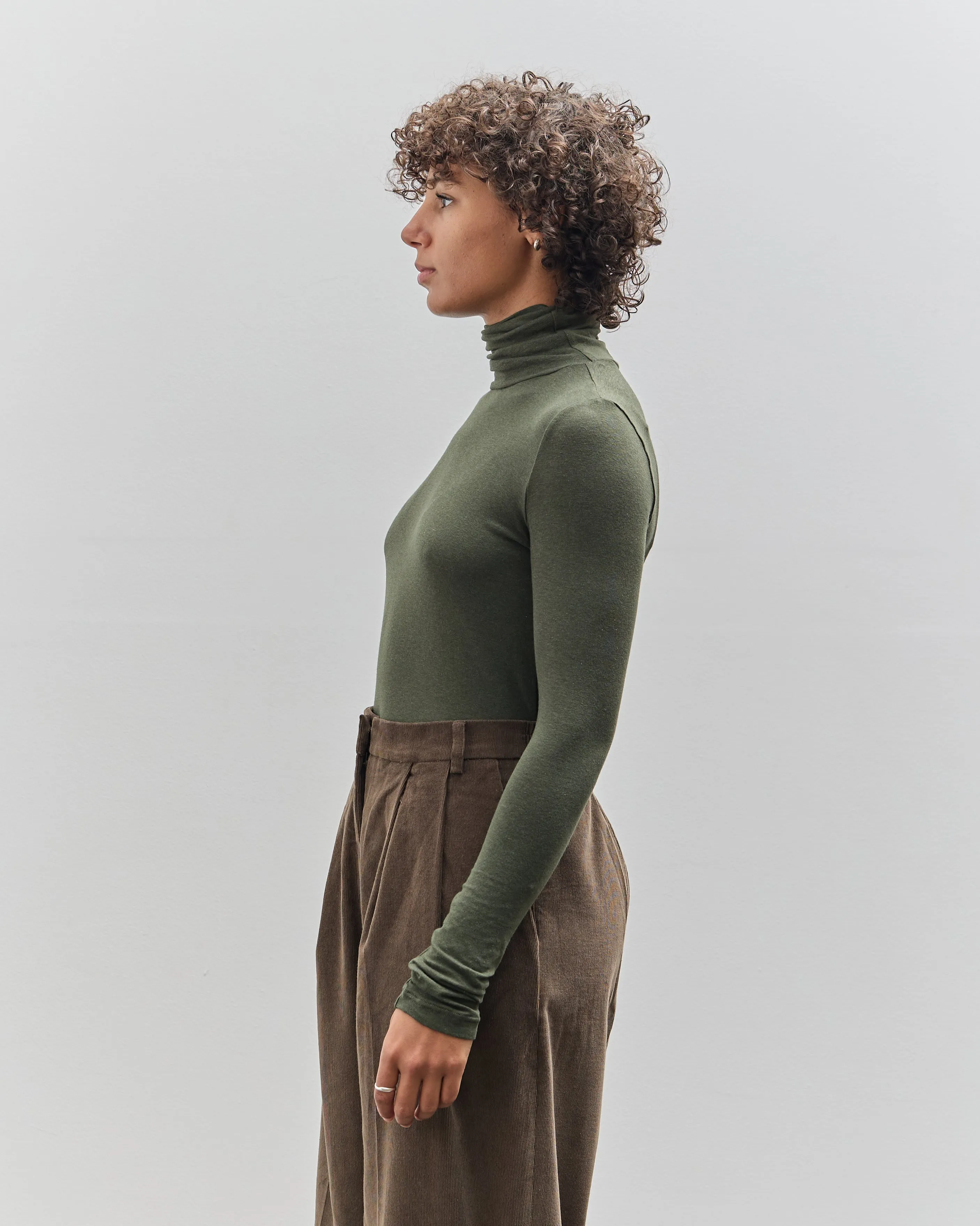 Mijeong Park Roll Neck Jersey Top, Olive