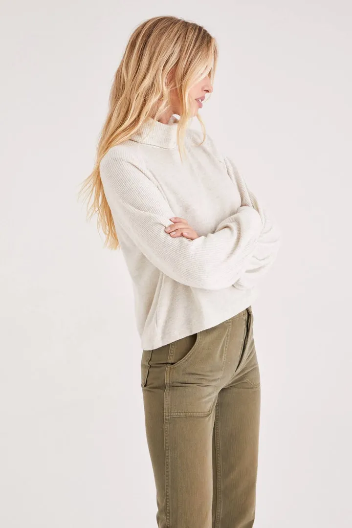 Oatmeal Ophelia Cozy Mock Neck Top