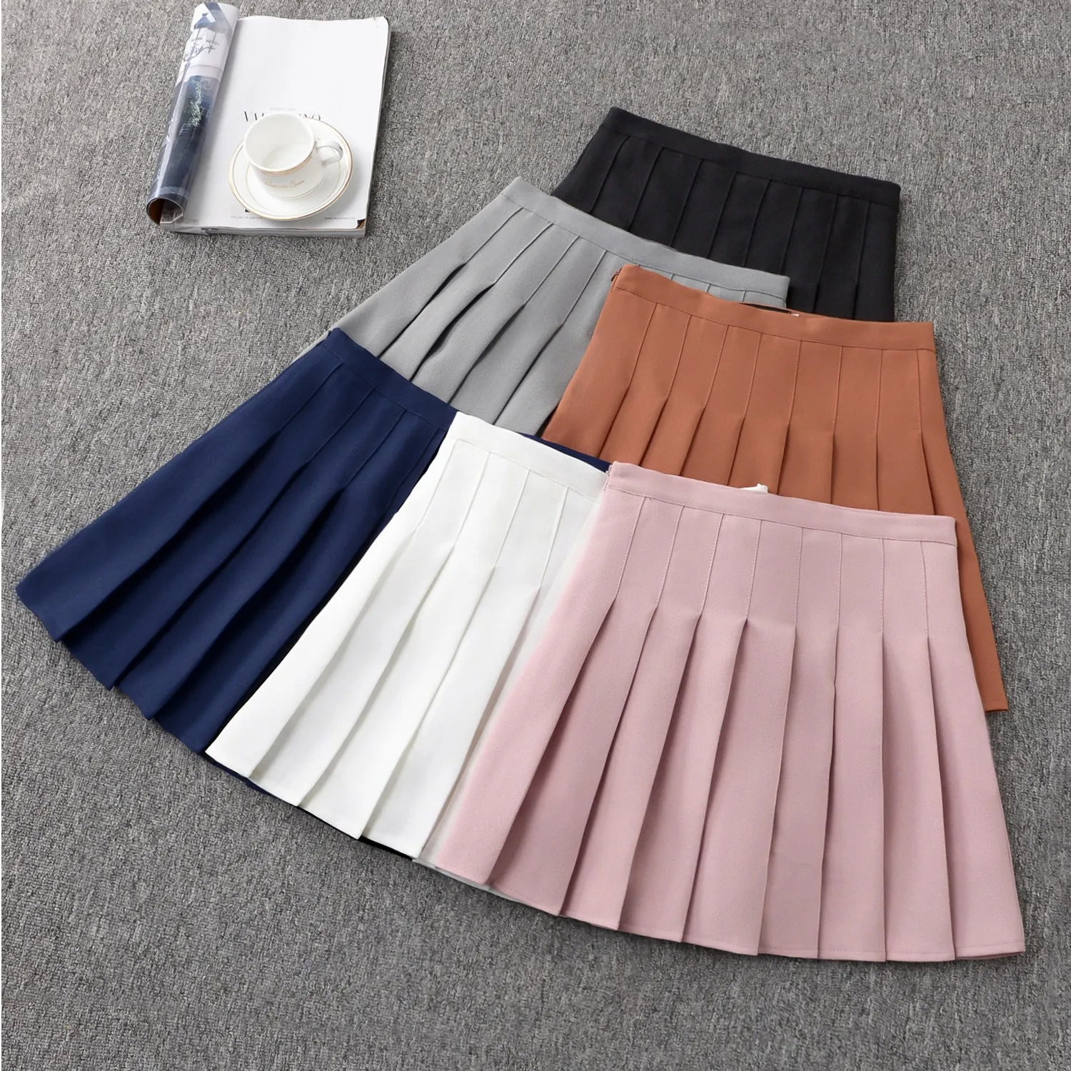 Pleated Chic Skirt Women Summer Korean All-Matching A-Line High Waist Skirt