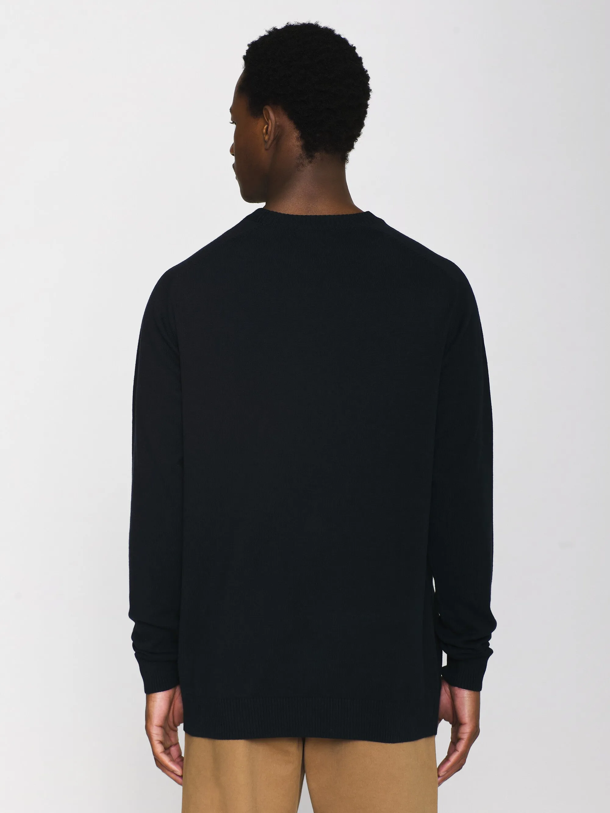 Regular merino knit crew neck - RWS - Total Eclipse