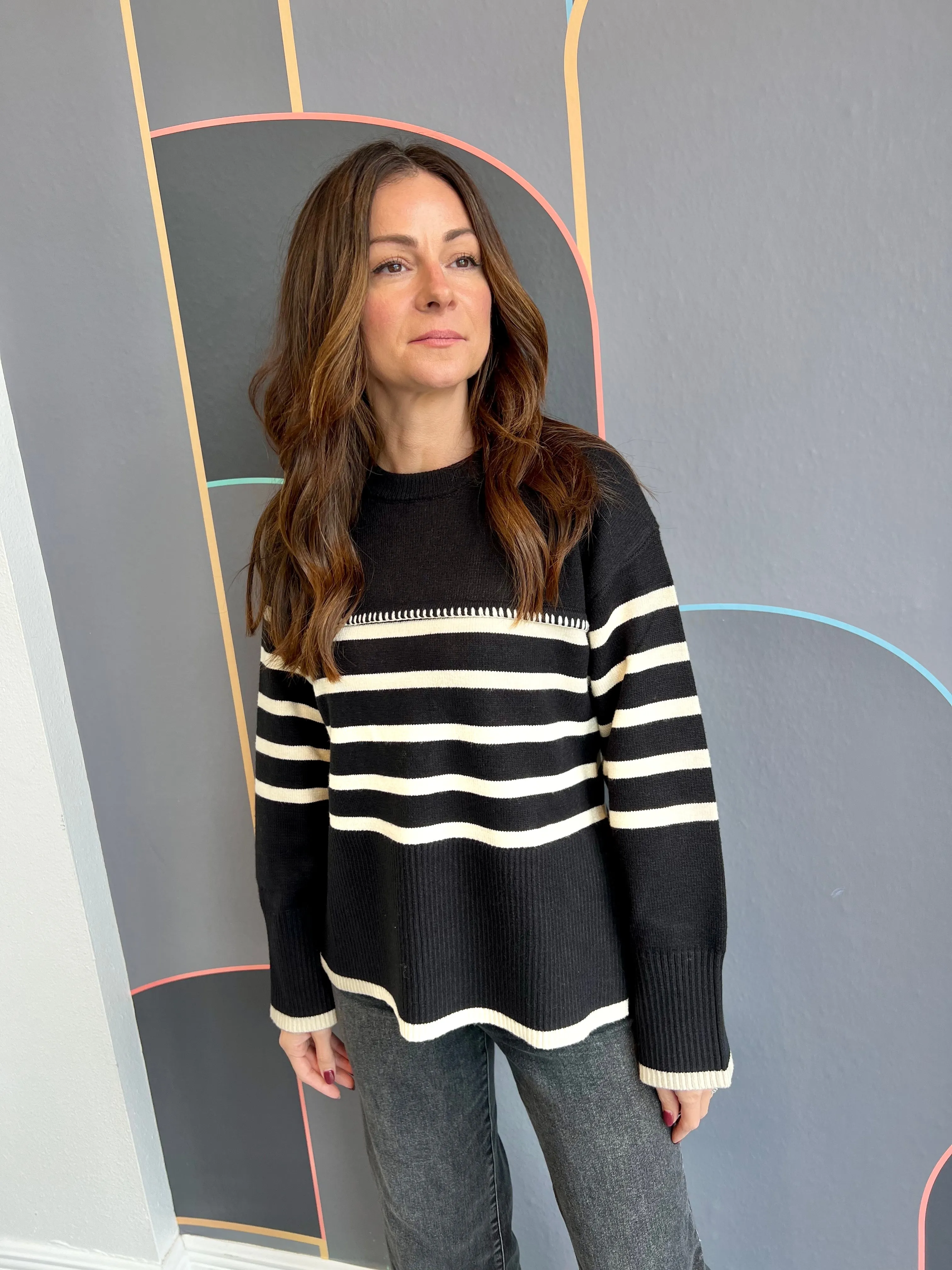 Rhythm Stripe Knit Sweater