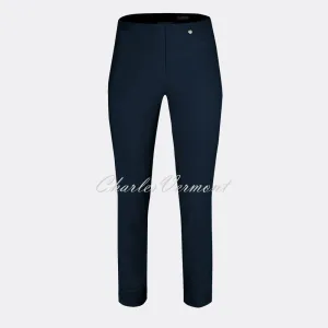 Robell Rose 09 - 7/8 Cropped Super Slim Trouser 51527-54025-69 – Ultra Thin Fleece Lined (Navy)