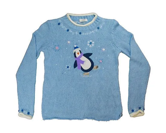 Skating Penguin-Small Christmas Sweater