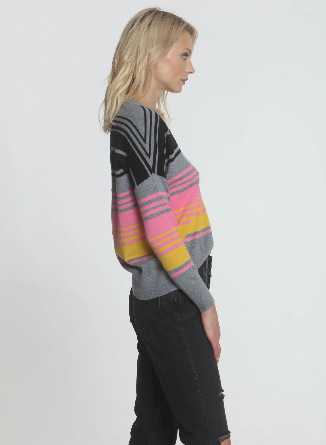 Sunrise Stripe Vee - Pink Multi