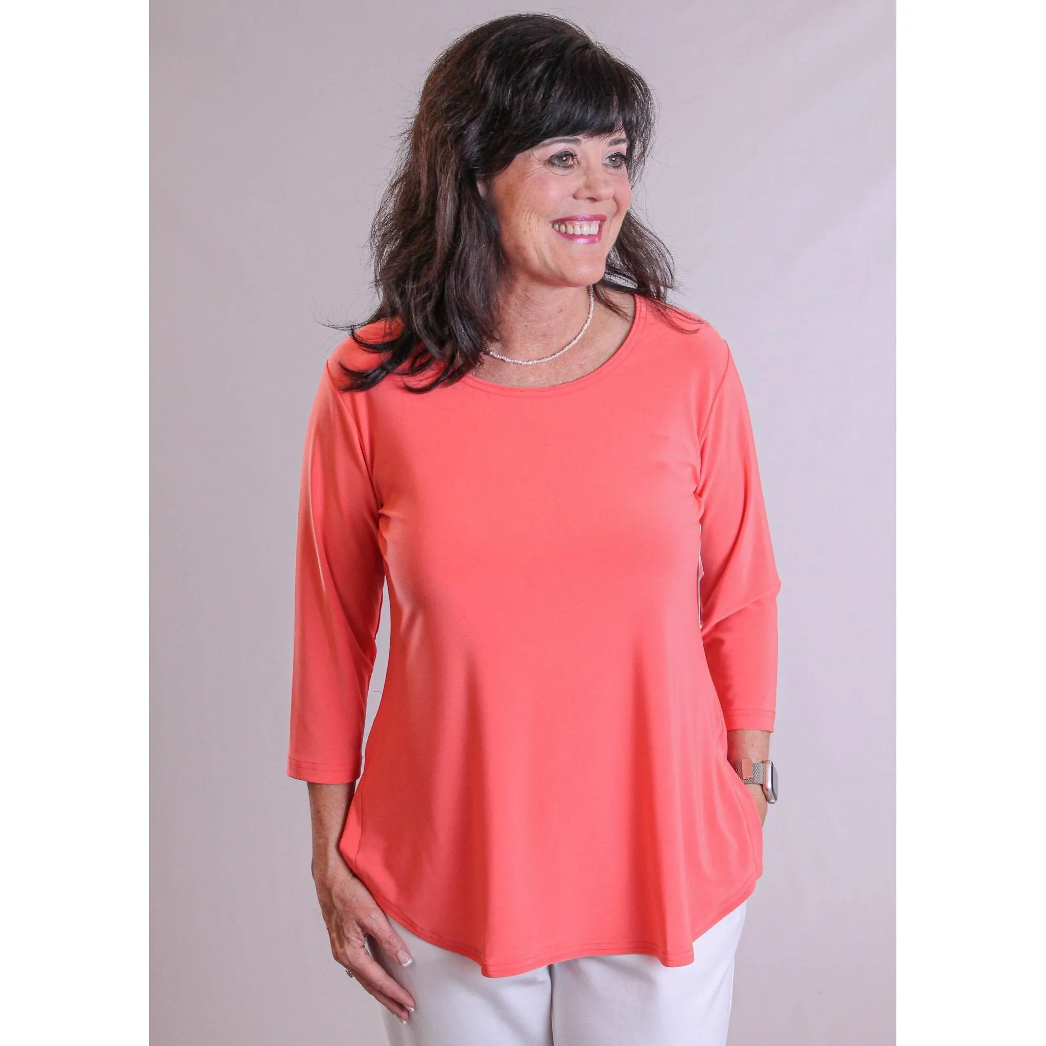 Sympli Go To Classic Relaxed Tee with 3/4 Sleeves