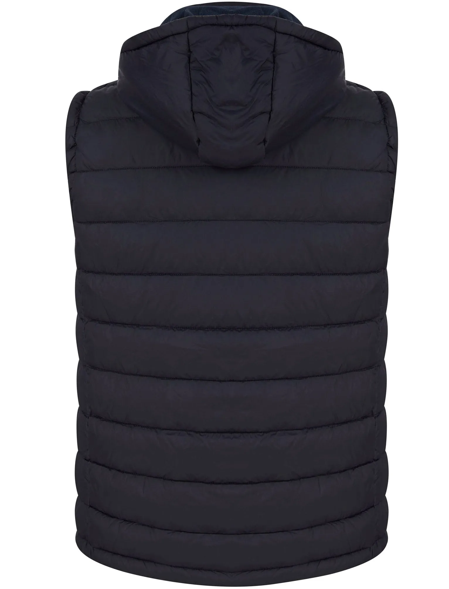 Tauriel Quilted Puffer Gilet with Detachable Fleece Lined Hood in Sky Captain Navy - Tokyo Laundry Active Tech