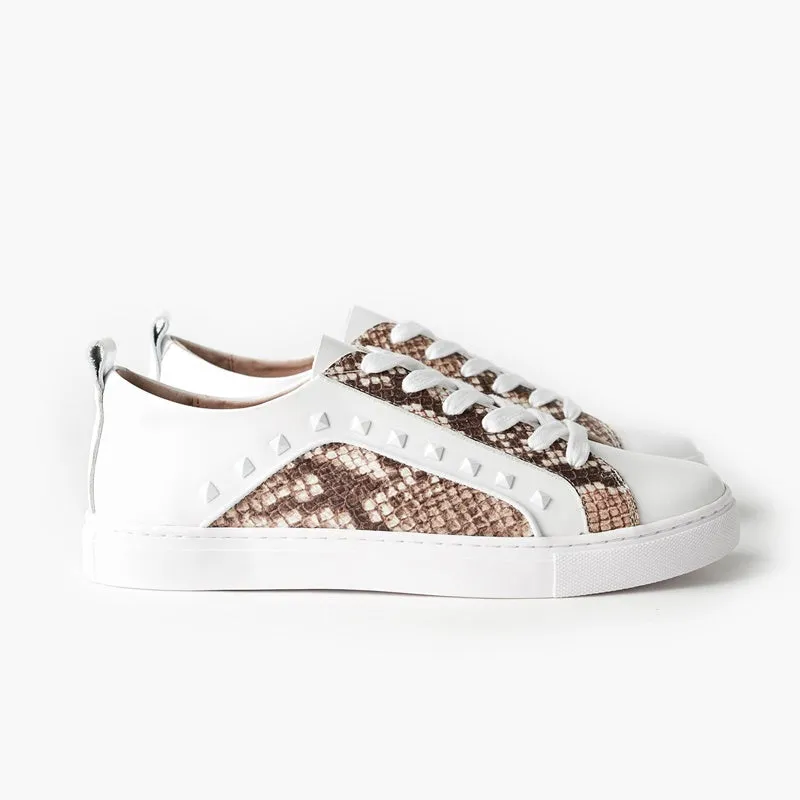 Walnut Melbourne - The Hatch Leather Sneaker - White