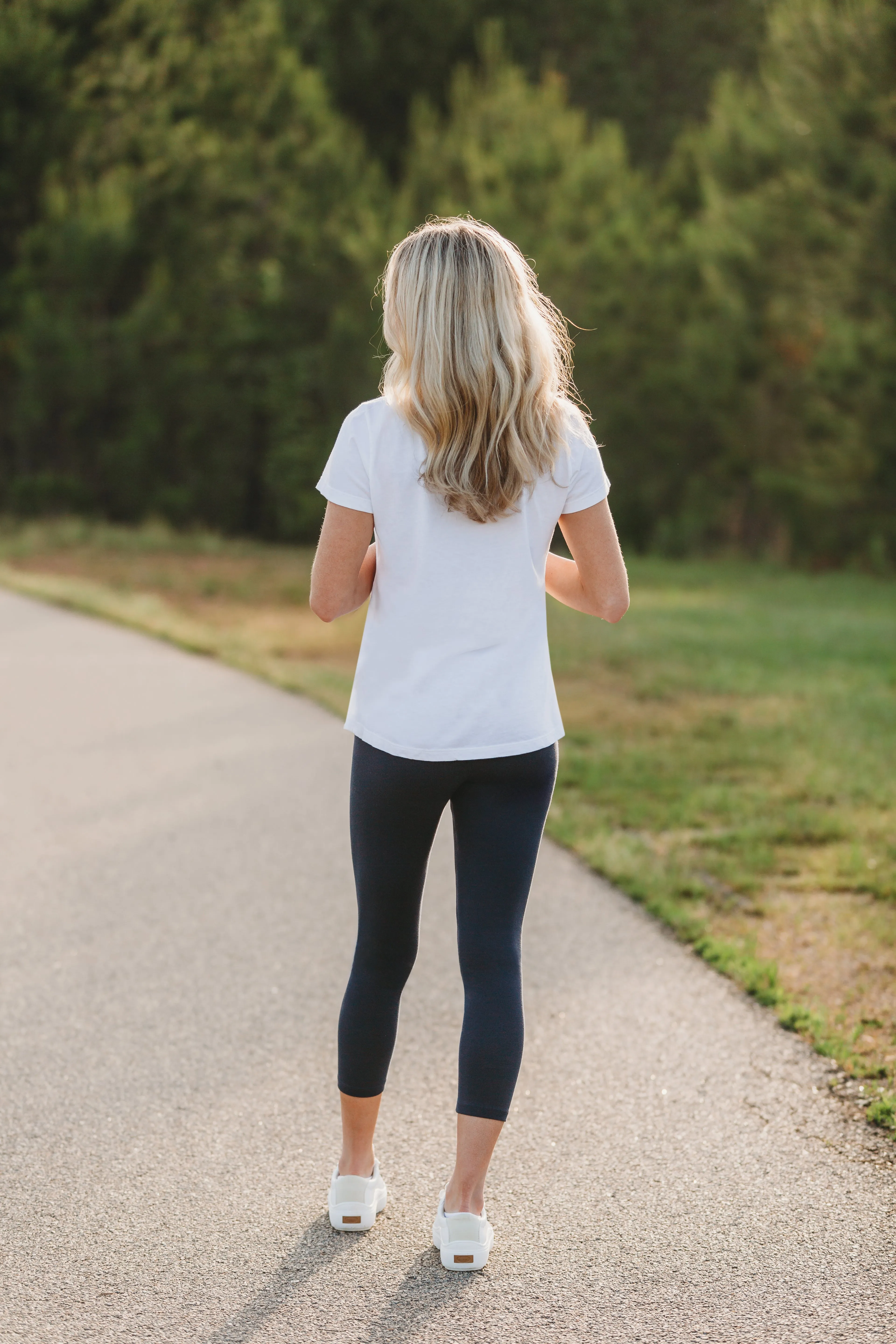 Women's 100% Cotton Soft Capri Leggings | Charcoal