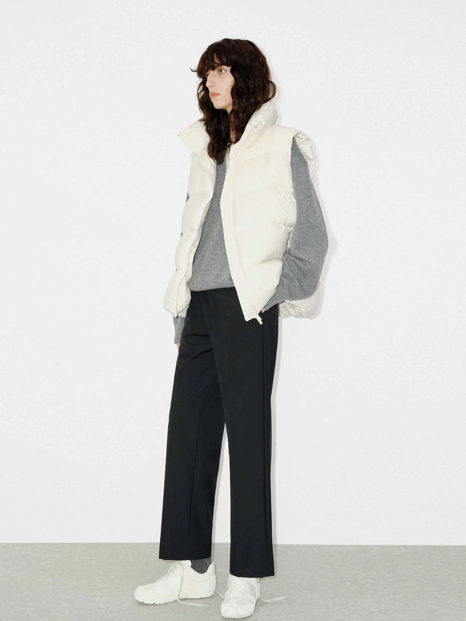 Wool Blend Tailored Ankle Pants